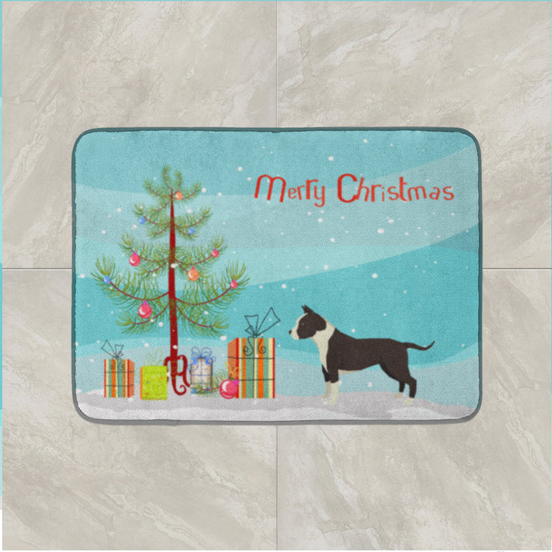 American Staffordshire Terrier Christmas Tree Machine Washable Memory Foam Mat CK3515RUG