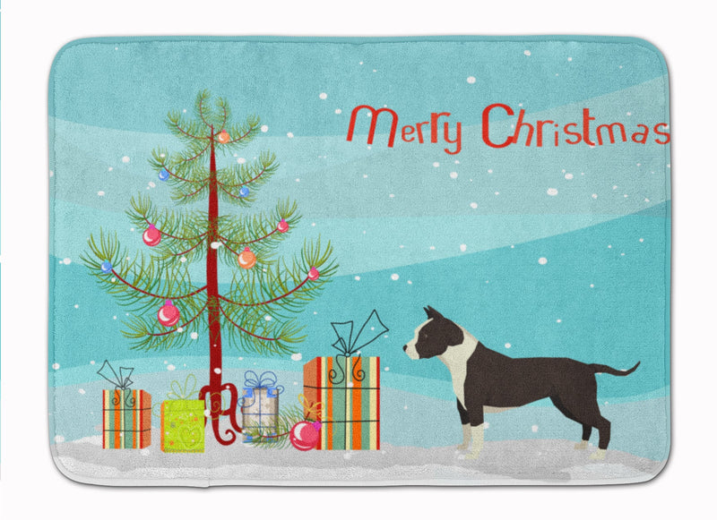 American Staffordshire Terrier Christmas Tree Machine Washable Memory Foam Mat CK3515RUG