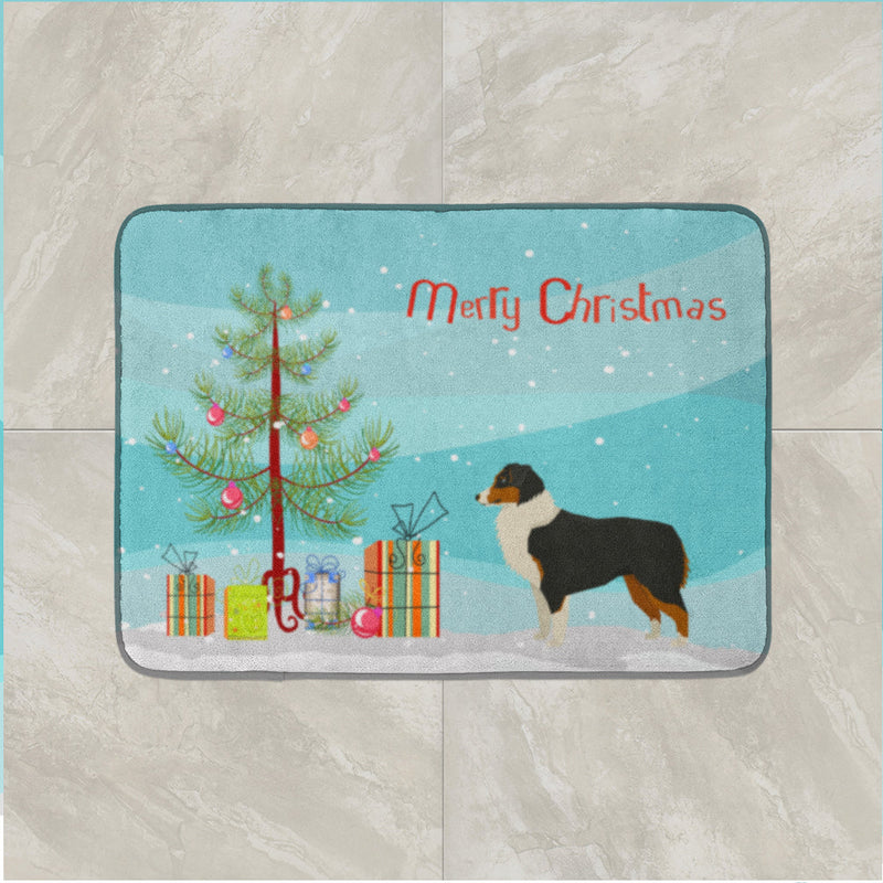 Australian Shepherd Christmas Tree Machine Washable Memory Foam Mat CK3516RUG