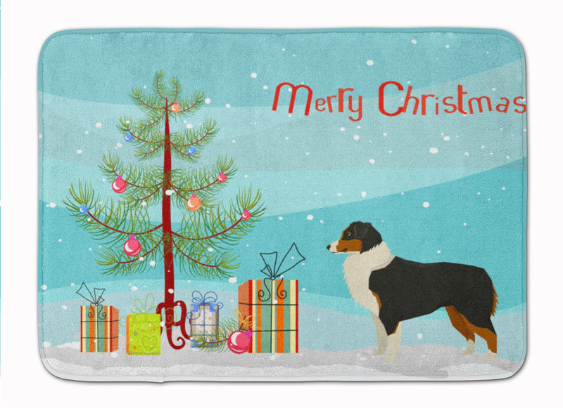 Australian Shepherd Christmas Tree Machine Washable Memory Foam Mat CK3516RUG