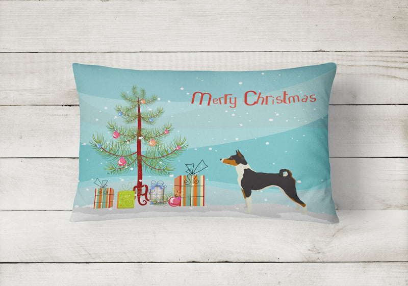 Basenji Christmas Tree Canvas Fabric Decorative Pillow CK3517PW1216