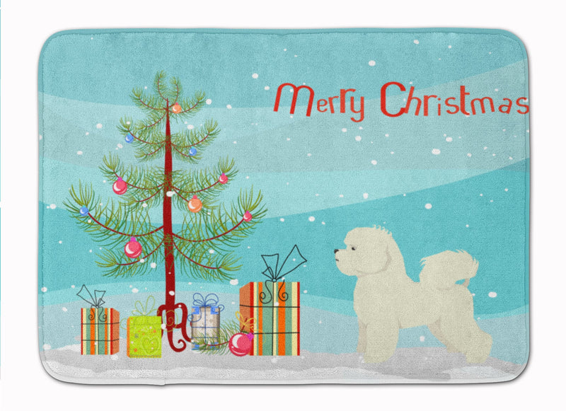 Bichon Frise Christmas Tree Machine Washable Memory Foam Mat CK3521RUG