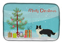Border Collie Christmas Tree Dish Drying Mat – Absorbent, Artistic Kitchen Essentials CK3522DDM