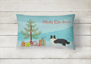 Border Collie Christmas Tree Canvas Fabric Decorative Pillow CK3522PW1216