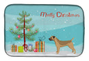 Border Terrier Christmas Tree Dish Drying Mat – Absorbent, Artistic Kitchen Essentials CK3523DDM