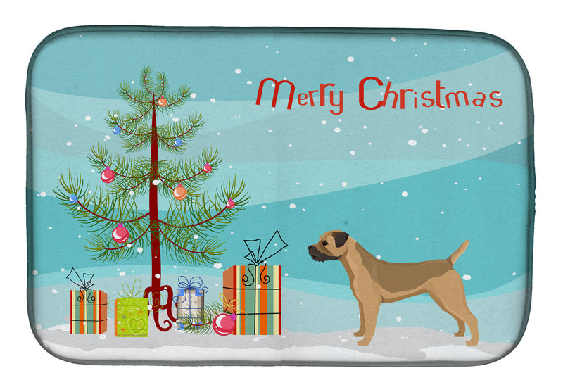 Border Terrier Christmas Tree Dish Drying Mat CK3523DDM