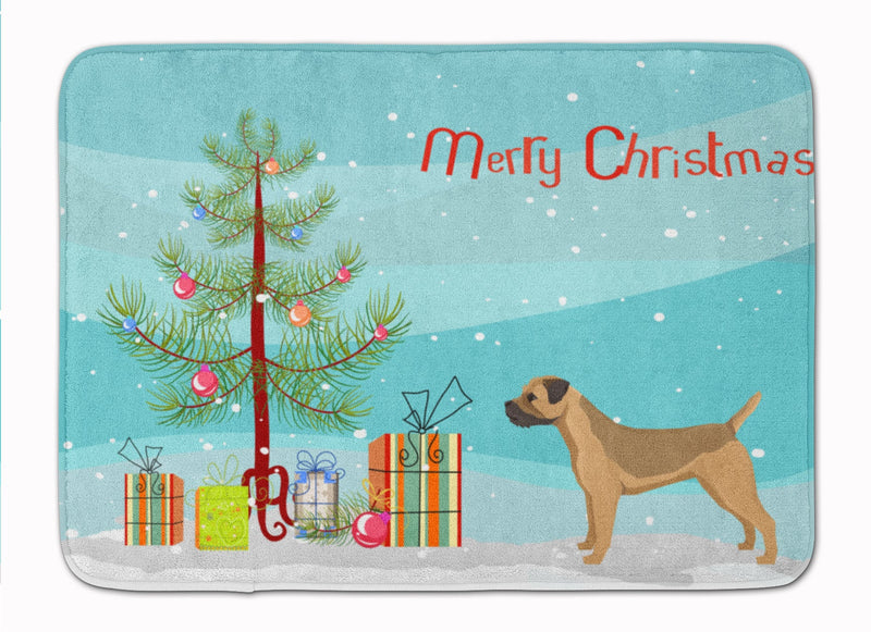 Border Terrier Christmas Tree Machine Washable Memory Foam Mat CK3523RUG