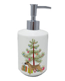 Border Terrier Christmas Tree Ceramic Soap Dispenser