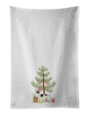 Borzoi Christmas Tree White Kitchen Towel Set of 2