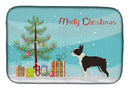 Boston Terrier Christmas Tree Dish Drying Mat – Absorbent, Artistic Kitchen Essentials CK3525DDM