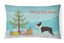 Boston Terrier Christmas Tree Canvas Fabric Decorative Pillow CK3525PW1216