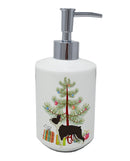 Boston Terrier Christmas Tree Ceramic Soap Dispenser
