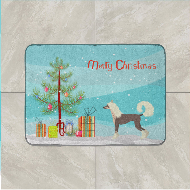 Chinese Crested Christmas Tree Machine Washable Memory Foam Mat CK3531RUG