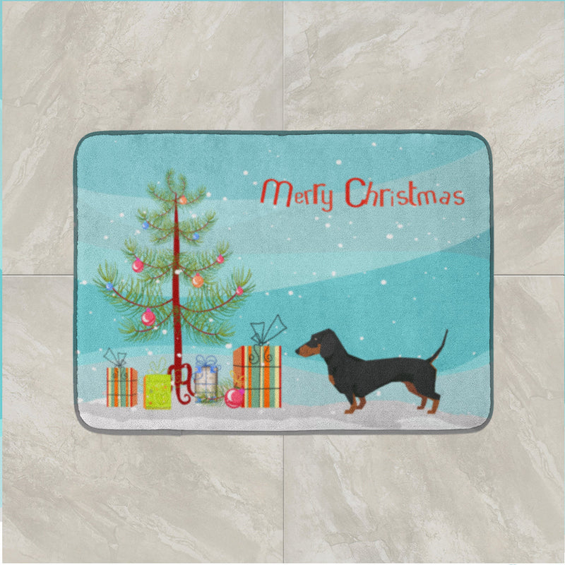 Dachshund Christmas Tree Machine Washable Memory Foam Mat CK3533RUG