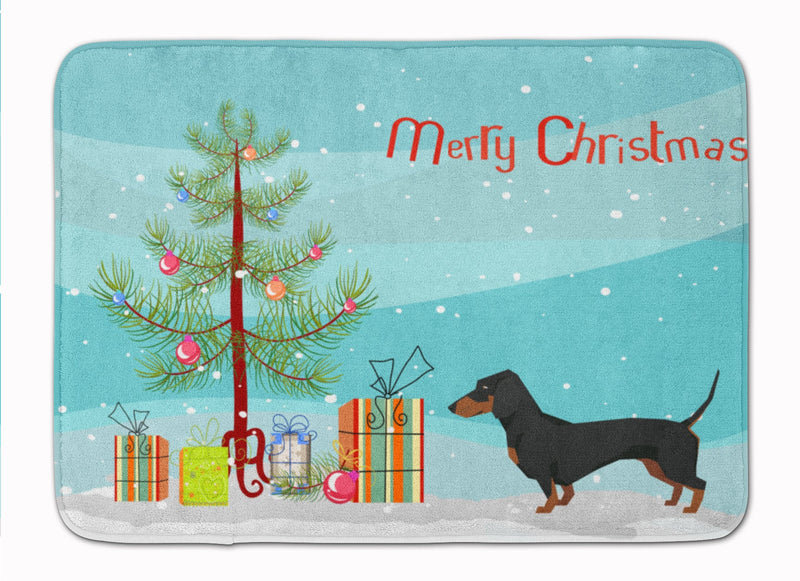 Dachshund Christmas Tree Machine Washable Memory Foam Mat CK3533RUG