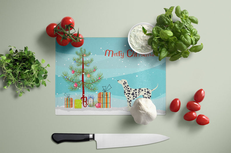 Dalmatian Christmas Tree Glass Cutting Board Large CK3534LCB