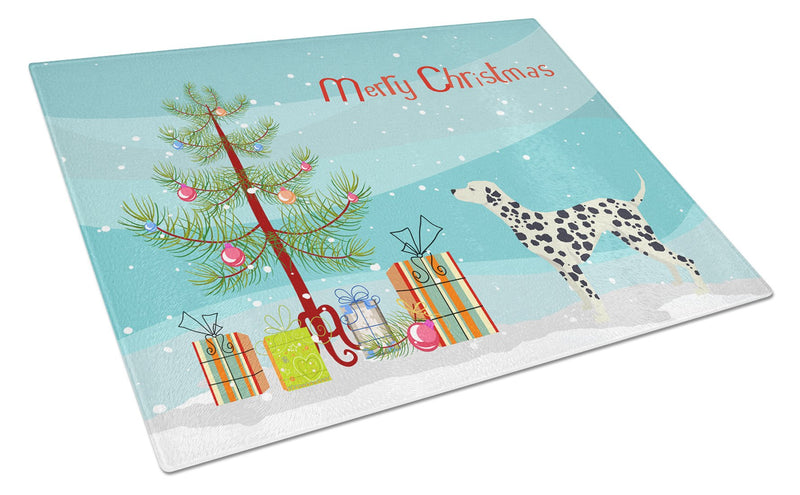 Dalmatian Christmas Tree Glass Cutting Board Large CK3534LCB