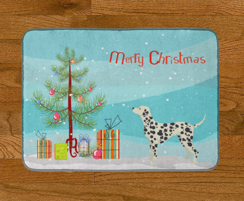 Dalmatian Christmas Tree Machine Washable Memory Foam Mat CK3534RUG