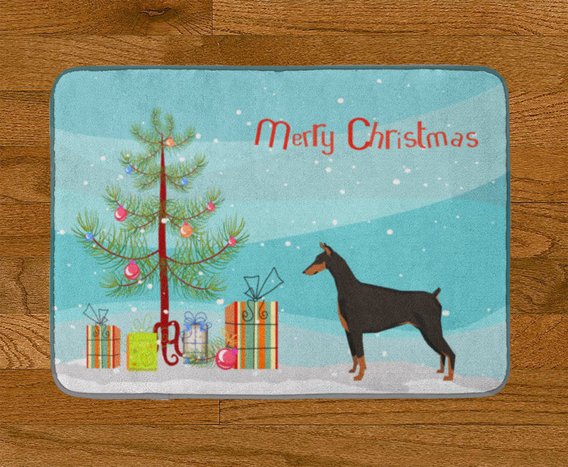 Doberman Pinscher Christmas Tree Machine Washable Memory Foam Mat CK3535RUG