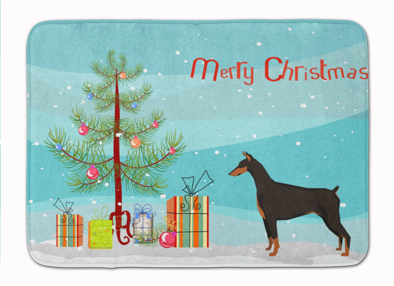 Doberman Pinscher Christmas Tree Machine Washable Memory Foam Mat CK3535RUG