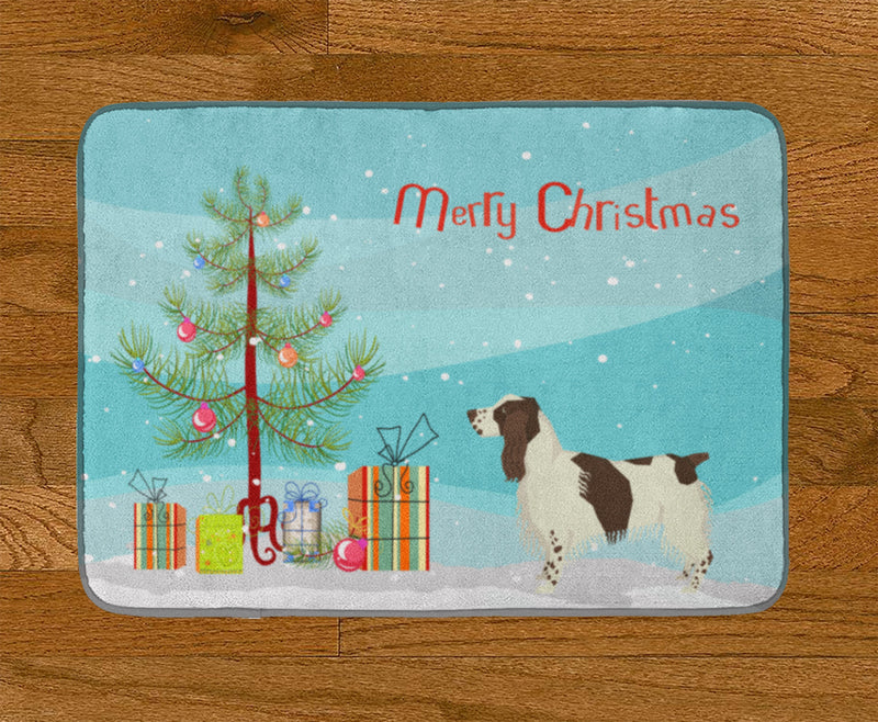 English Springer Spaniel Christmas Tree Machine Washable Memory Foam Mat CK3537RUG