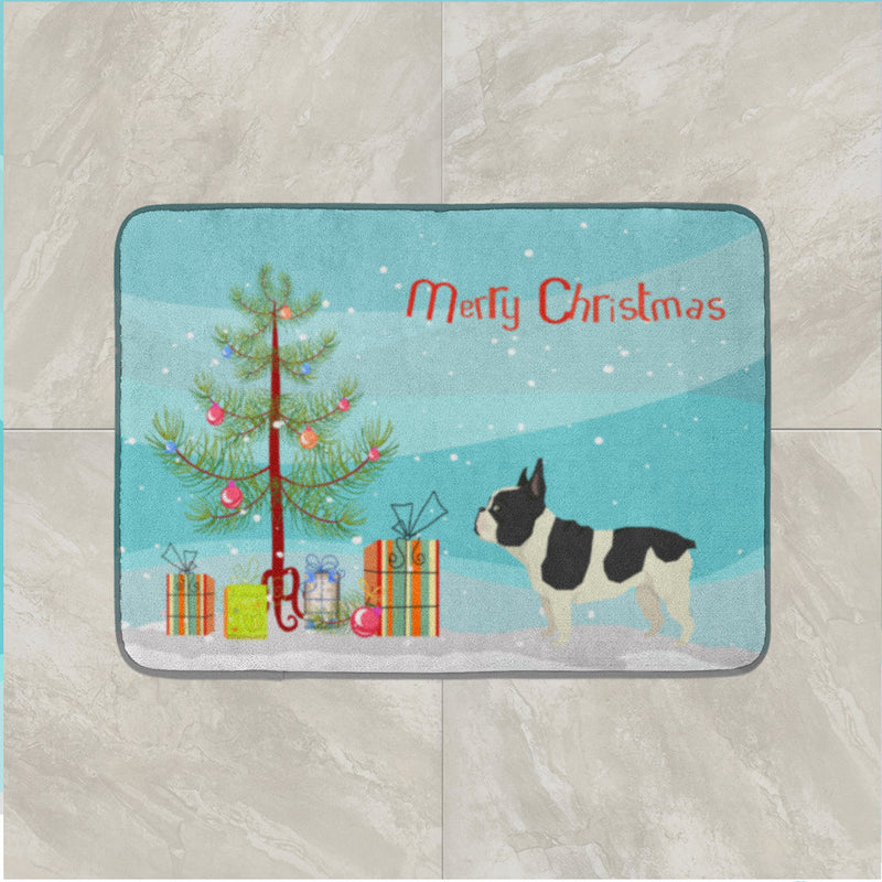 French Bulldog Christmas Tree Machine Washable Memory Foam Mat CK3539RUG