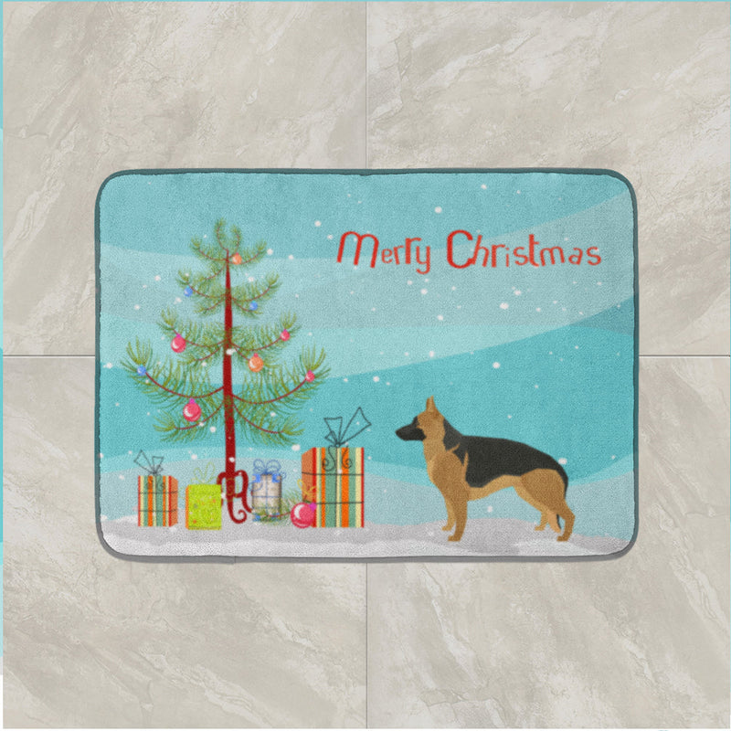 German Shepherd Christmas Tree Machine Washable Memory Foam Mat CK3540RUG