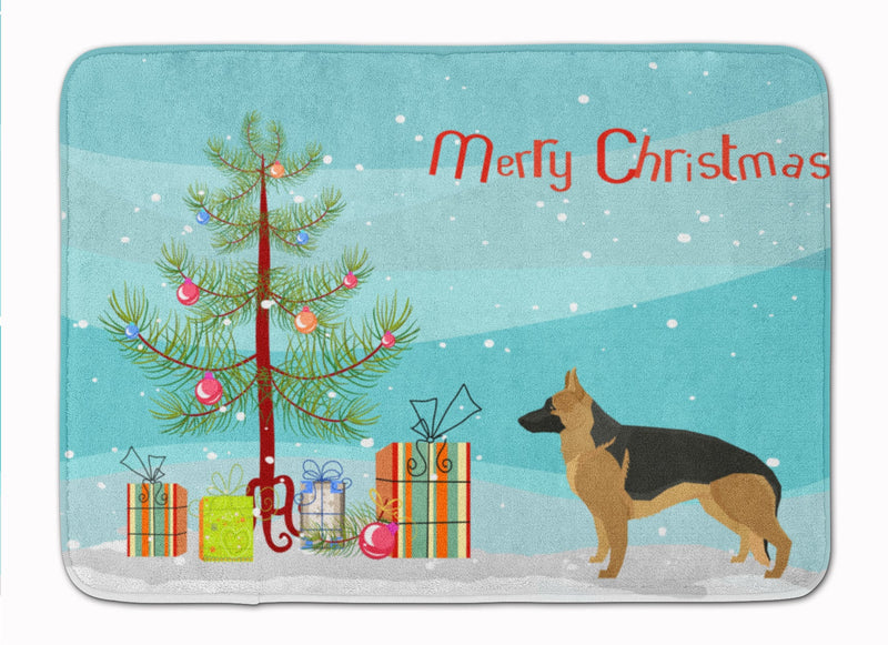 German Shepherd Christmas Tree Machine Washable Memory Foam Mat CK3540RUG