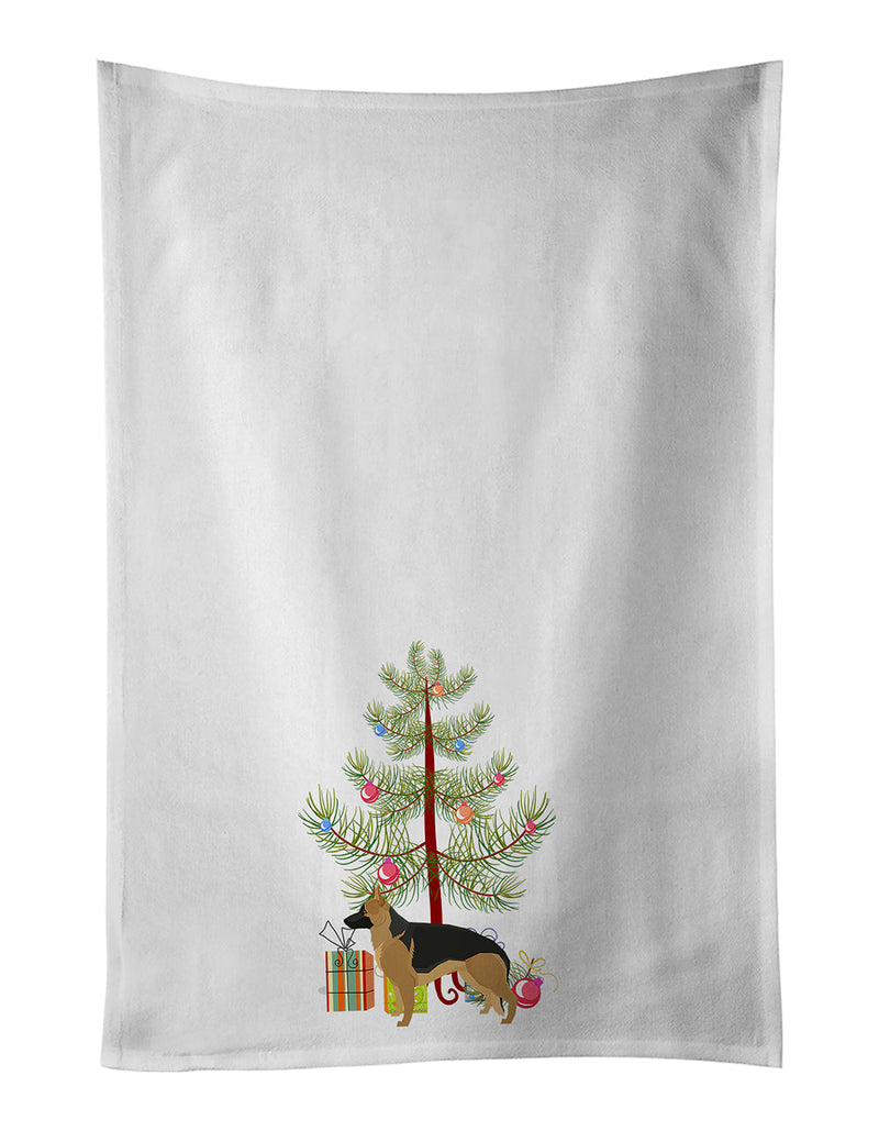 German Shepherd Christmas Tree White Kitchen Towel Set of 2