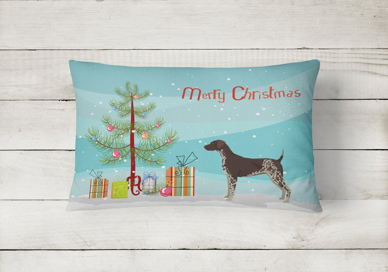 German Shorthaired Pointer Christmas Tree Canvas Fabric Decorative Pillow CK3541PW1216