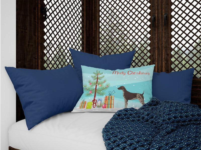 German Shorthaired Pointer Christmas Tree Canvas Fabric Decorative Pillow CK3541PW1216