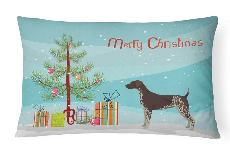 German Shorthaired Pointer Christmas Tree Canvas Fabric Decorative Pillow CK3541PW1216