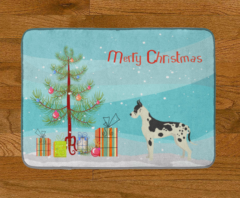 Great Dane Christmas Tree Machine Washable Memory Foam Mat CK3542RUG