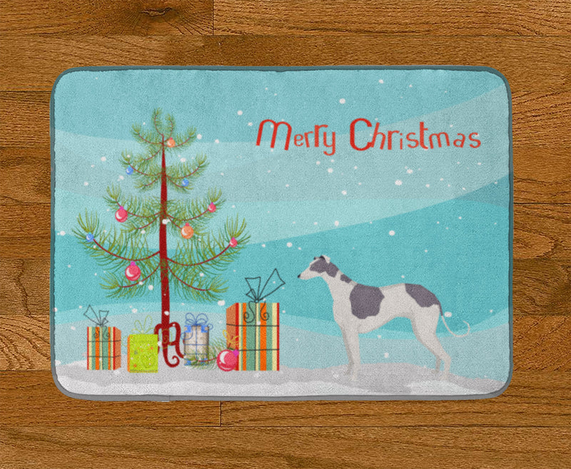 Greyhound Christmas Tree Machine Washable Memory Foam Mat CK3543RUG