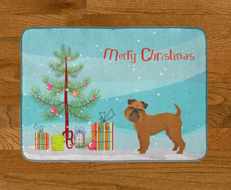 Brussels Griffon Christmas Tree Machine Washable Memory Foam Mat CK3544RUG