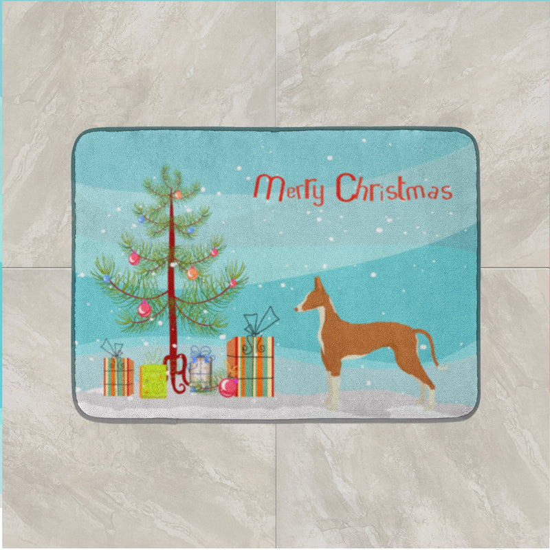 Ibizan Hound Christmas Tree Machine Washable Memory Foam Mat CK3545RUG