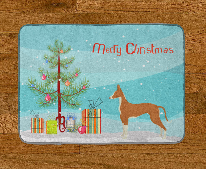 Ibizan Hound Christmas Tree Machine Washable Memory Foam Mat CK3545RUG