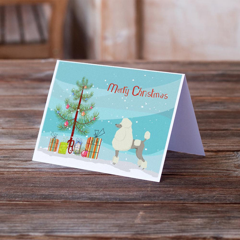 Poodle Christmas Tree Greeting Cards and Envelopes Pack of 8