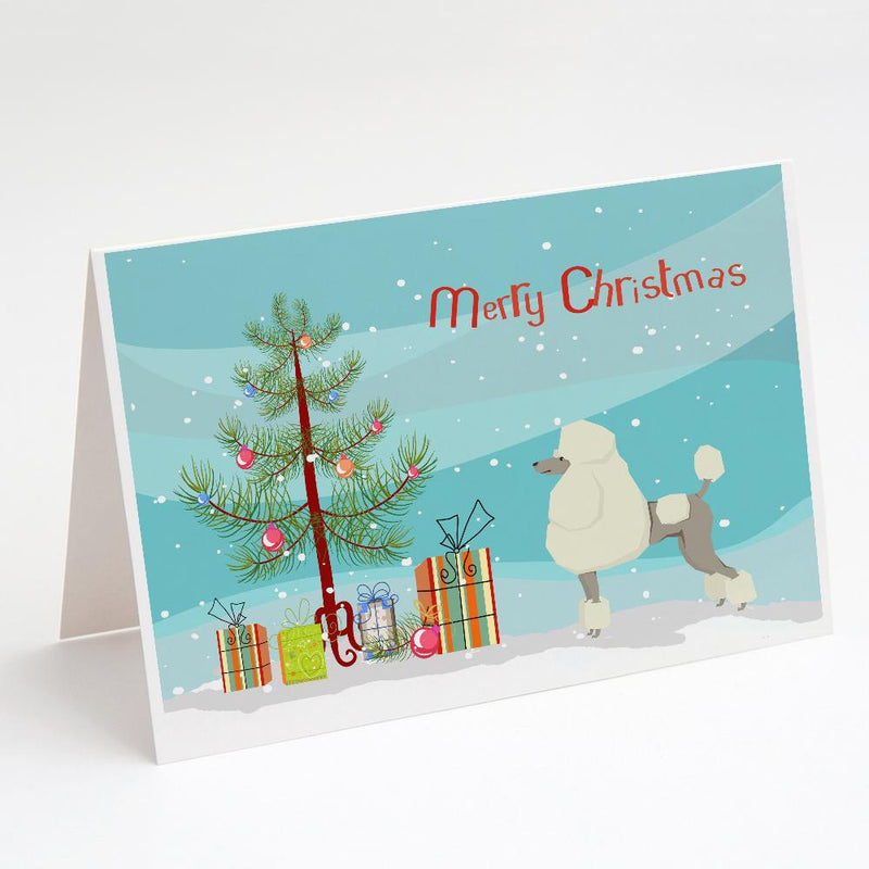 Poodle Christmas Tree Greeting Cards and Envelopes Pack of 8