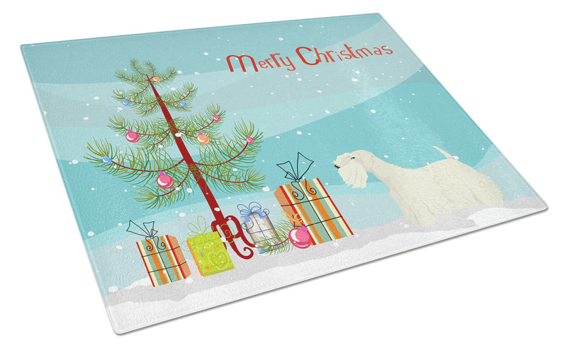 Sealyham Terrier Christmas Tree Glass Cutting Board Large CK3561LCB