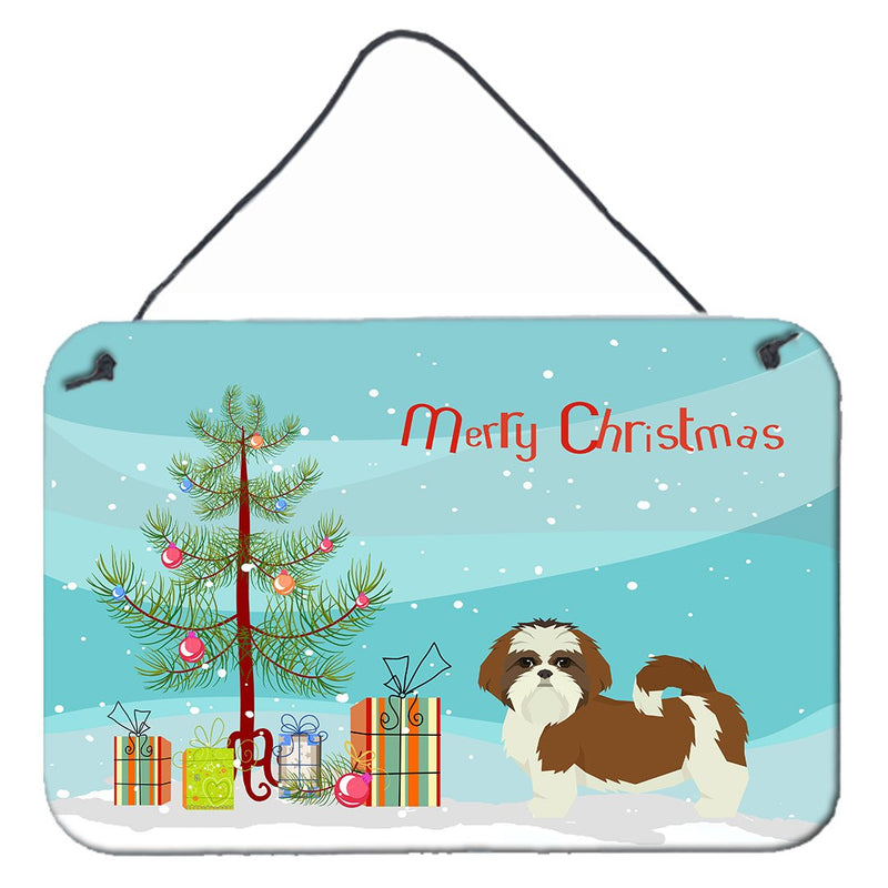 Shih Tzu Christmas Tree Wall or Door Hanging Prints CK3563DS812