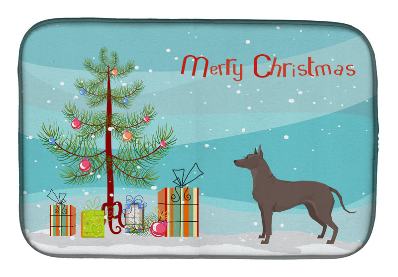 Mexican Hairless Dog Xolo Christmas Tree Dish Drying Mat CK3570DDM