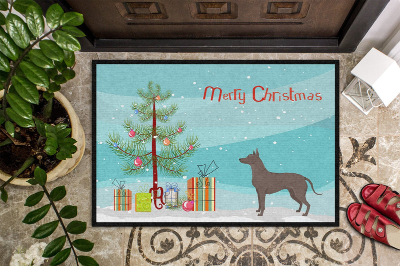 Mexican Hairless Dog Xolo Christmas Tree Indoor or Outdoor Mat 24x36 CK3570JMAT