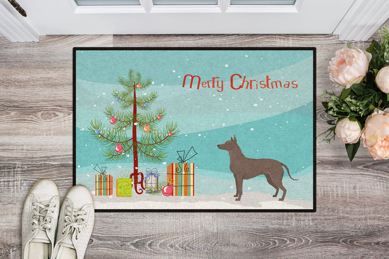 Mexican Hairless Dog Xolo Christmas Tree Indoor or Outdoor Mat 24x36 CK3570JMAT