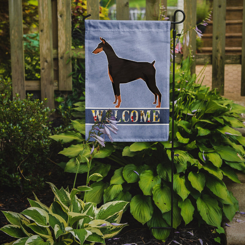 Doberman Pinscher Welcome Garden Flag - Outdoor Decorative Yard Flag CK3594GF