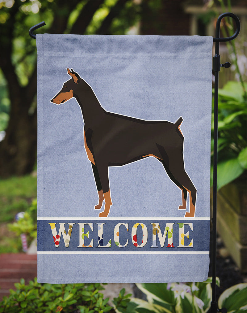 Doberman Pinscher Welcome Garden Flag - Outdoor Decorative Yard Flag CK3594GF