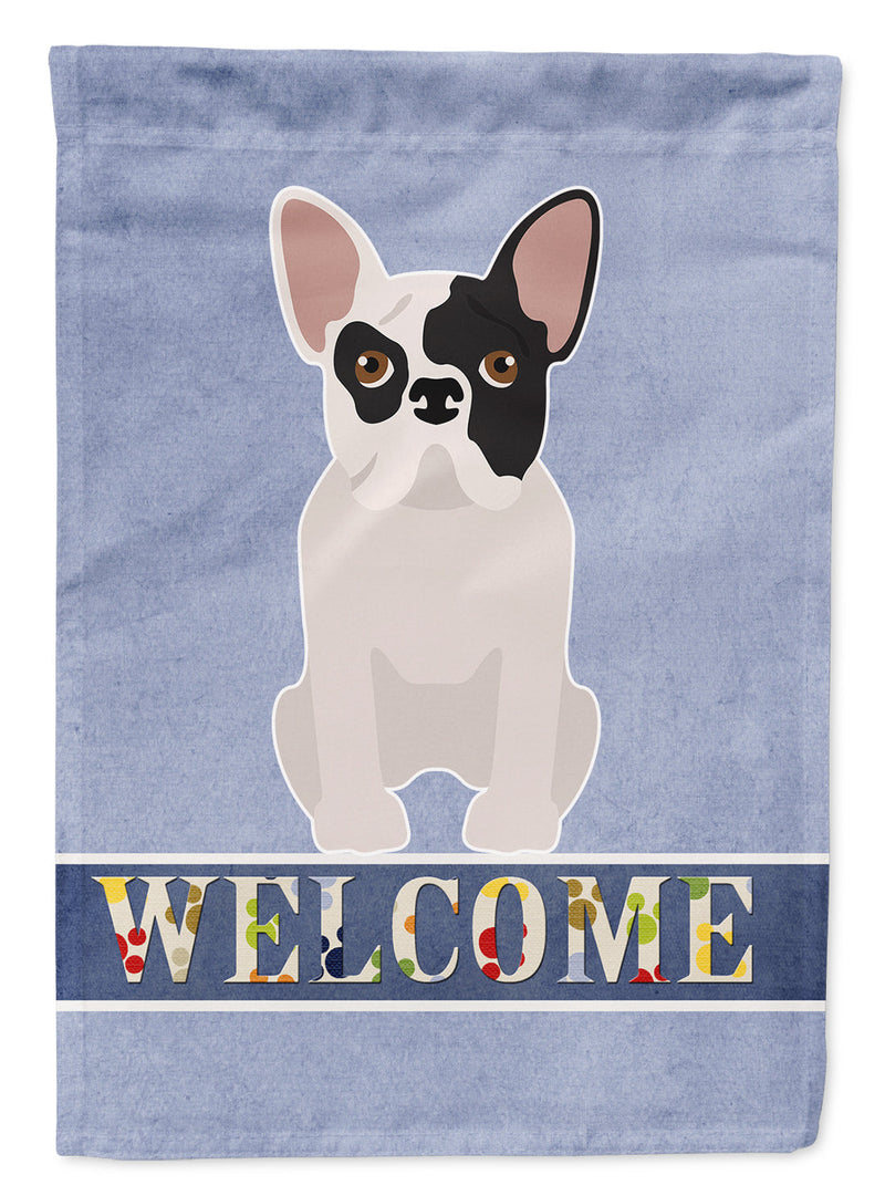 Black and White French Bulldog Welcome Garden Flag – Decorative Outdoor Yard Flag CK3692GF