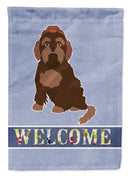 Brown Russian Tsvetnaya Bolonka Lap Dog  Welcome House Flag 28x40 Porch Sleeve Pole Decorative Outside Yard Banner Artwork Wall Hanging, Polyester