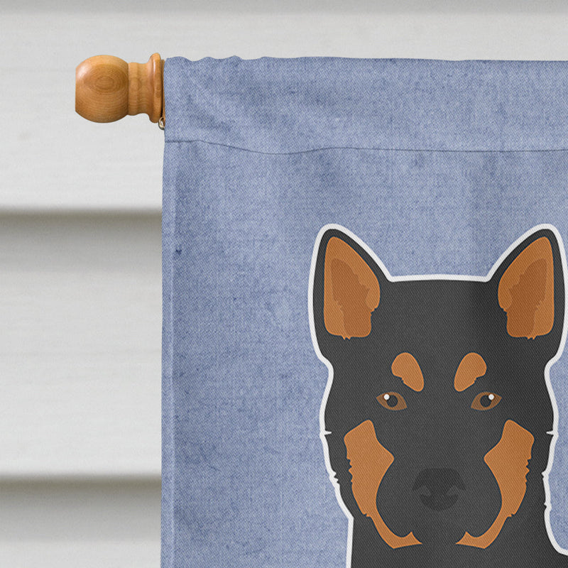 Akita Shepherd Black and Tan Welcome Flag Canvas House Size CK3704CHF