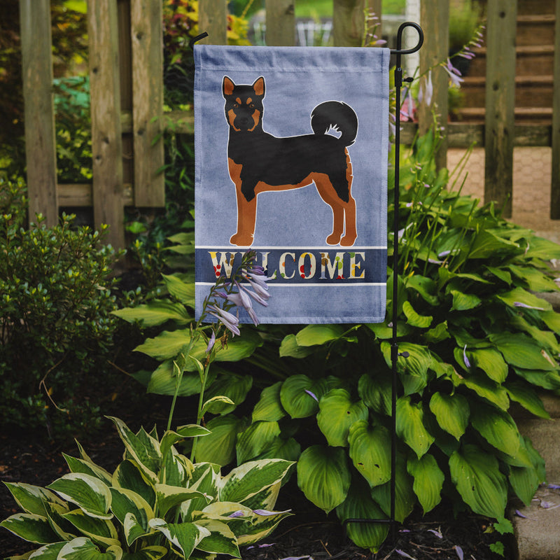 Akita Shepherd Black and Tan Welcome Garden Flag – Decorative Outdoor Yard Flag CK3704GF